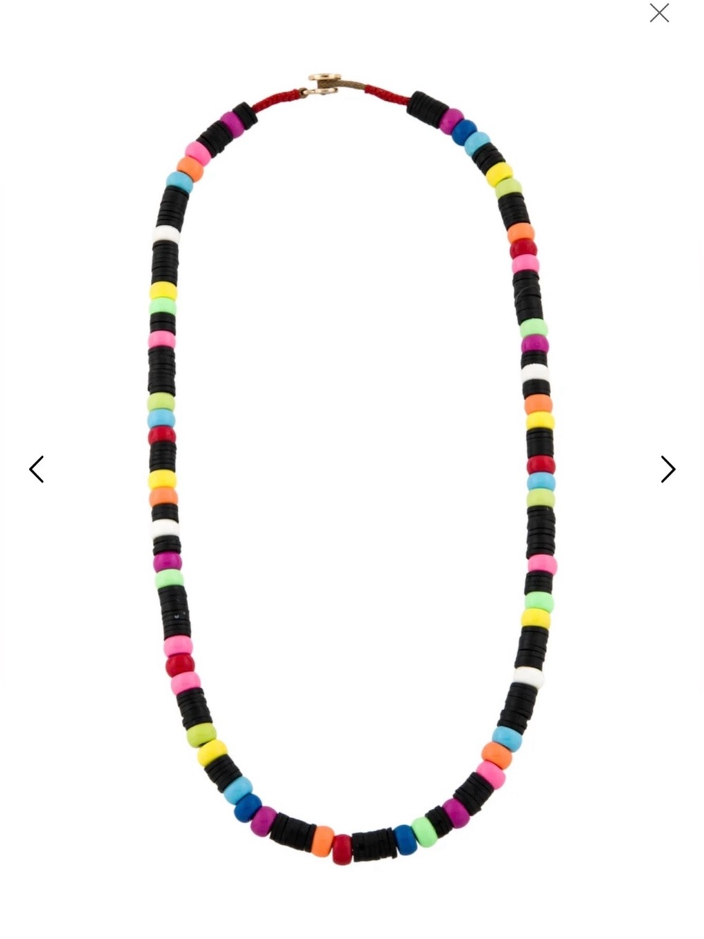 Roxanne Assoulin Multicolor Neon and Black Heishi Enamel Bead Necklace